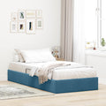 Ottoman Bettgestell mit Speicher Dunkelblau 90 x 200 cm Samt