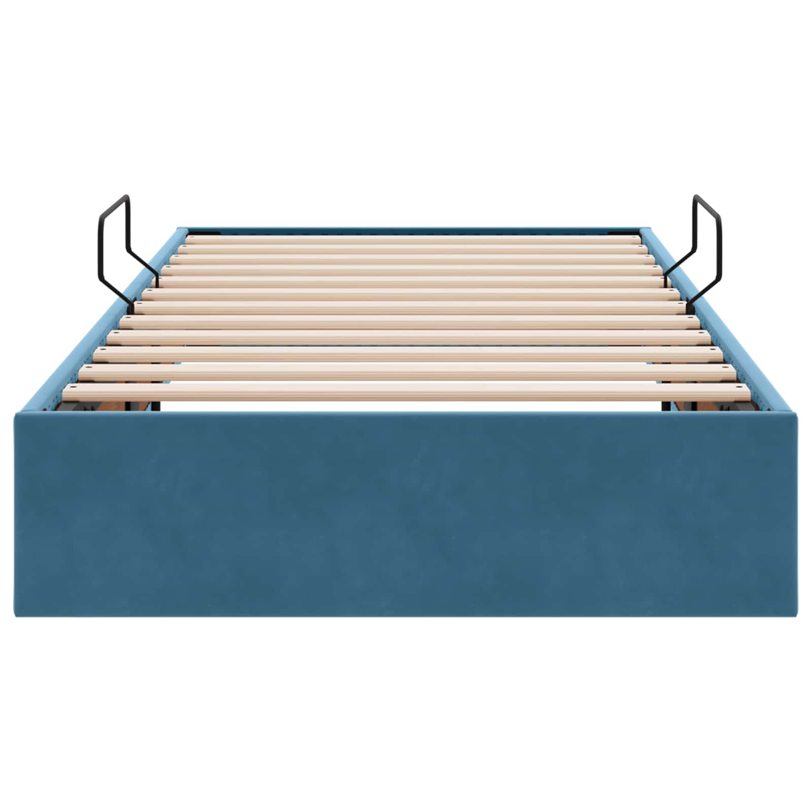 Ottoman Bettgestell mit Speicher Dunkelblau 90 x 200 cm Samt