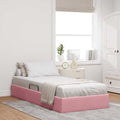 Ottoman Bettgestell mit Speicher Rosa 90 x 200 cm Samt