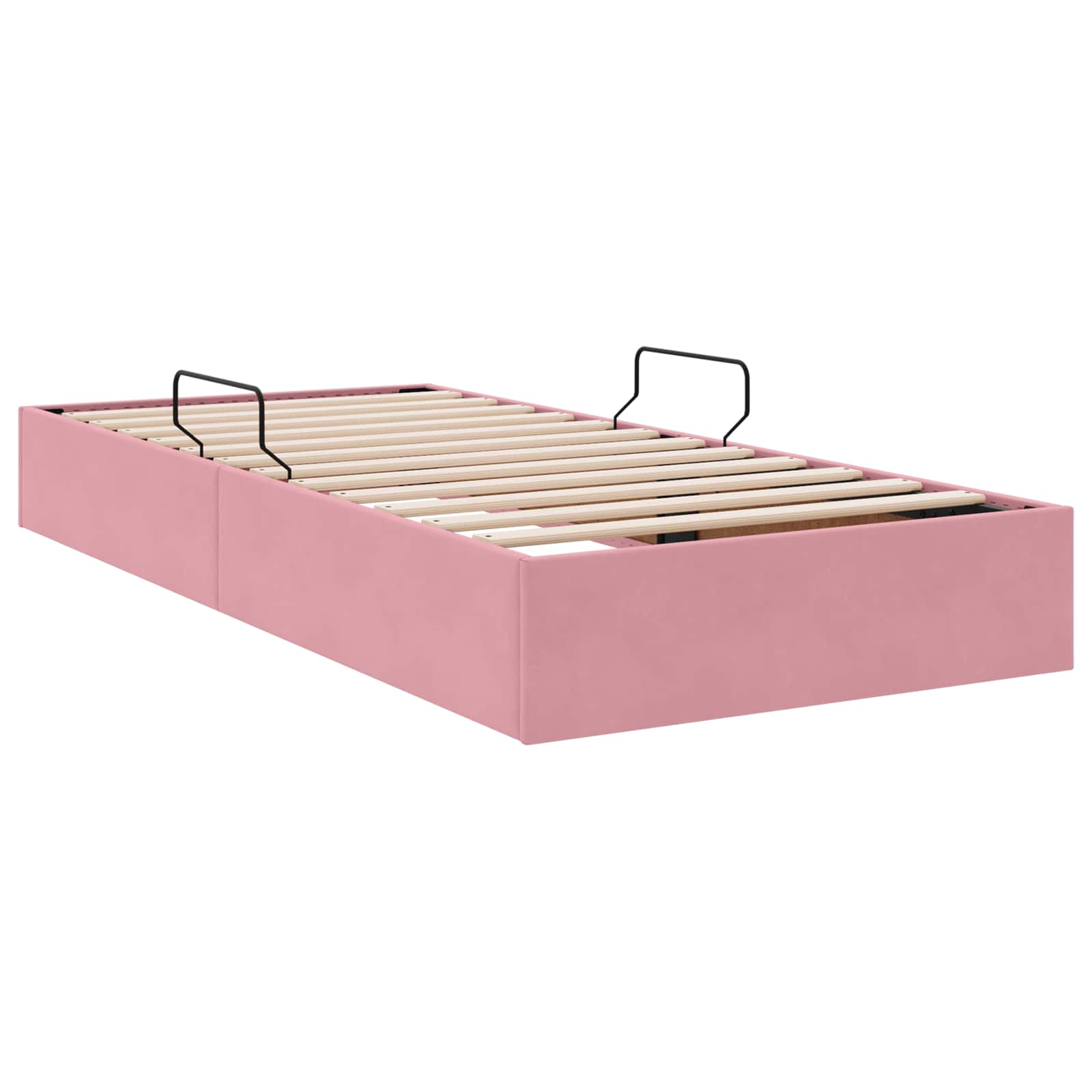 Ottoman Bettgestell mit Speicher Rosa 90 x 200 cm Samt