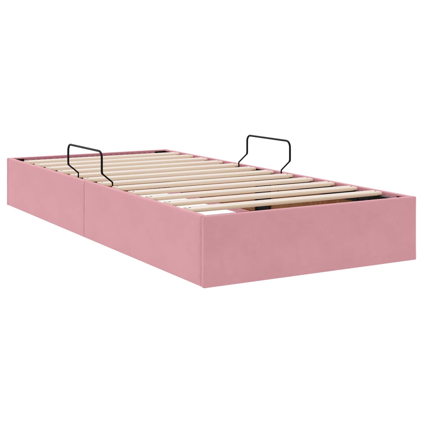 Ottoman Bettgestell mit Speicher Rosa 90 x 200 cm Samt
