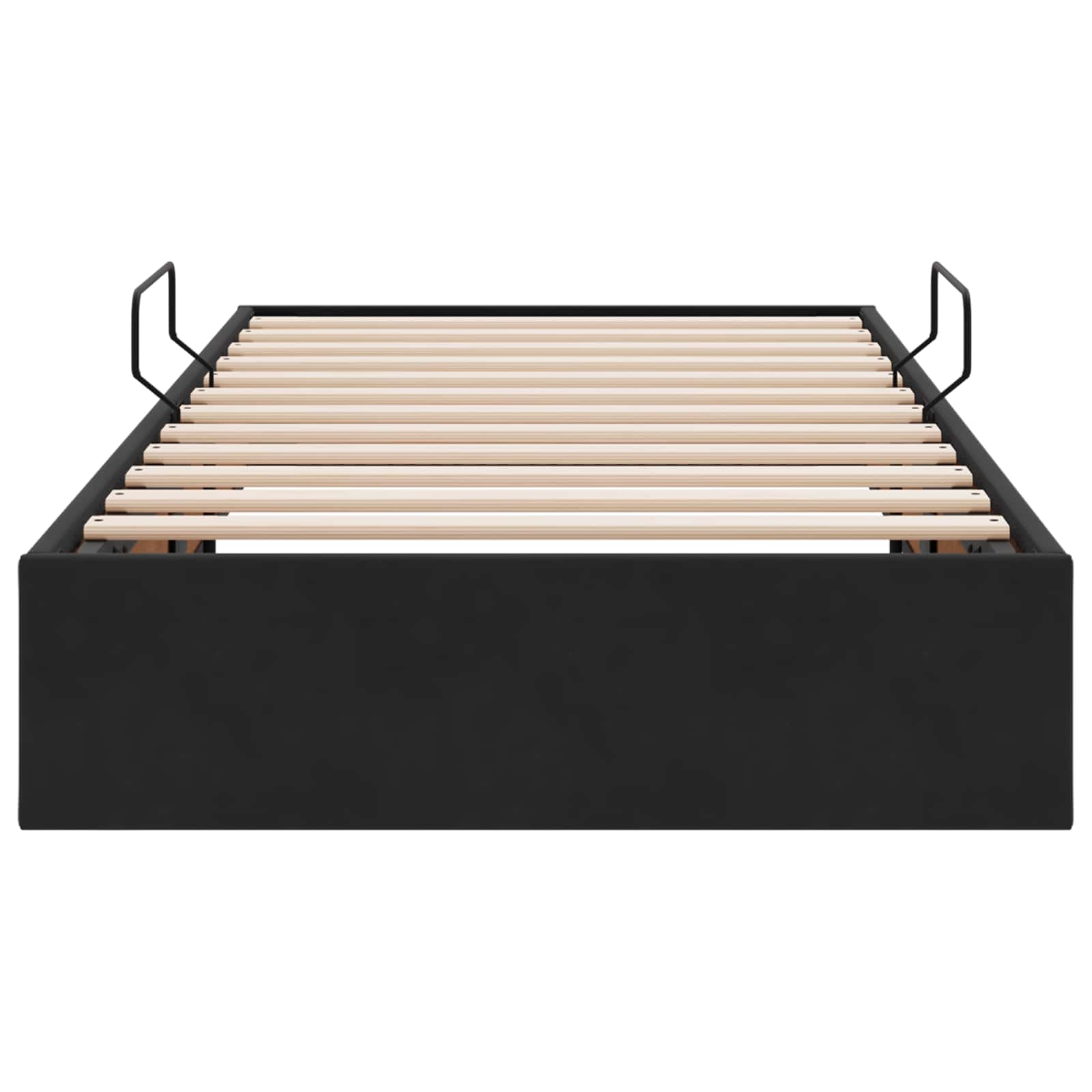 Ottoman Bettgestell mit Speicher Schwarz 100 x 200 cm Samt