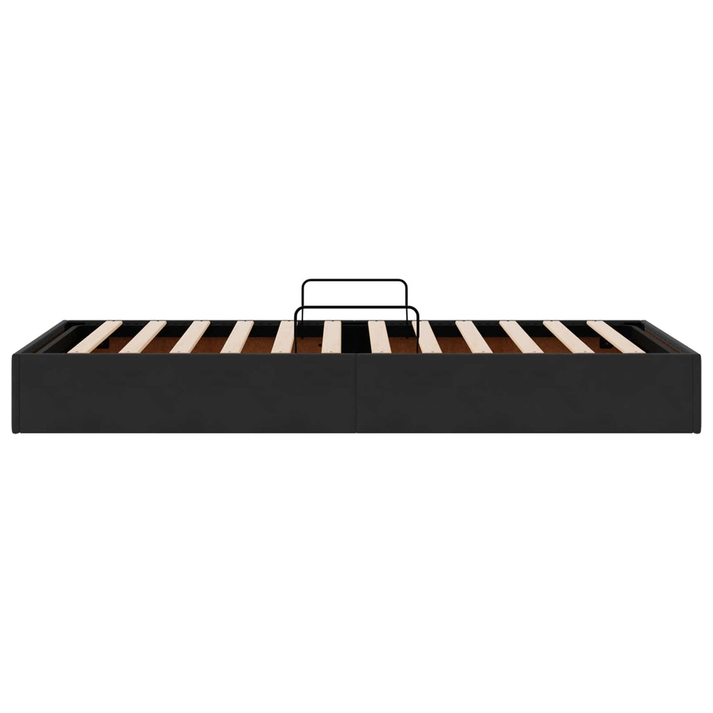Ottoman Bettgestell mit Speicher Schwarz 100 x 200 cm Samt