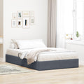 Ottoman Bettgestell mit Speicher Dunkelgrau 120 x 190 cm Samt