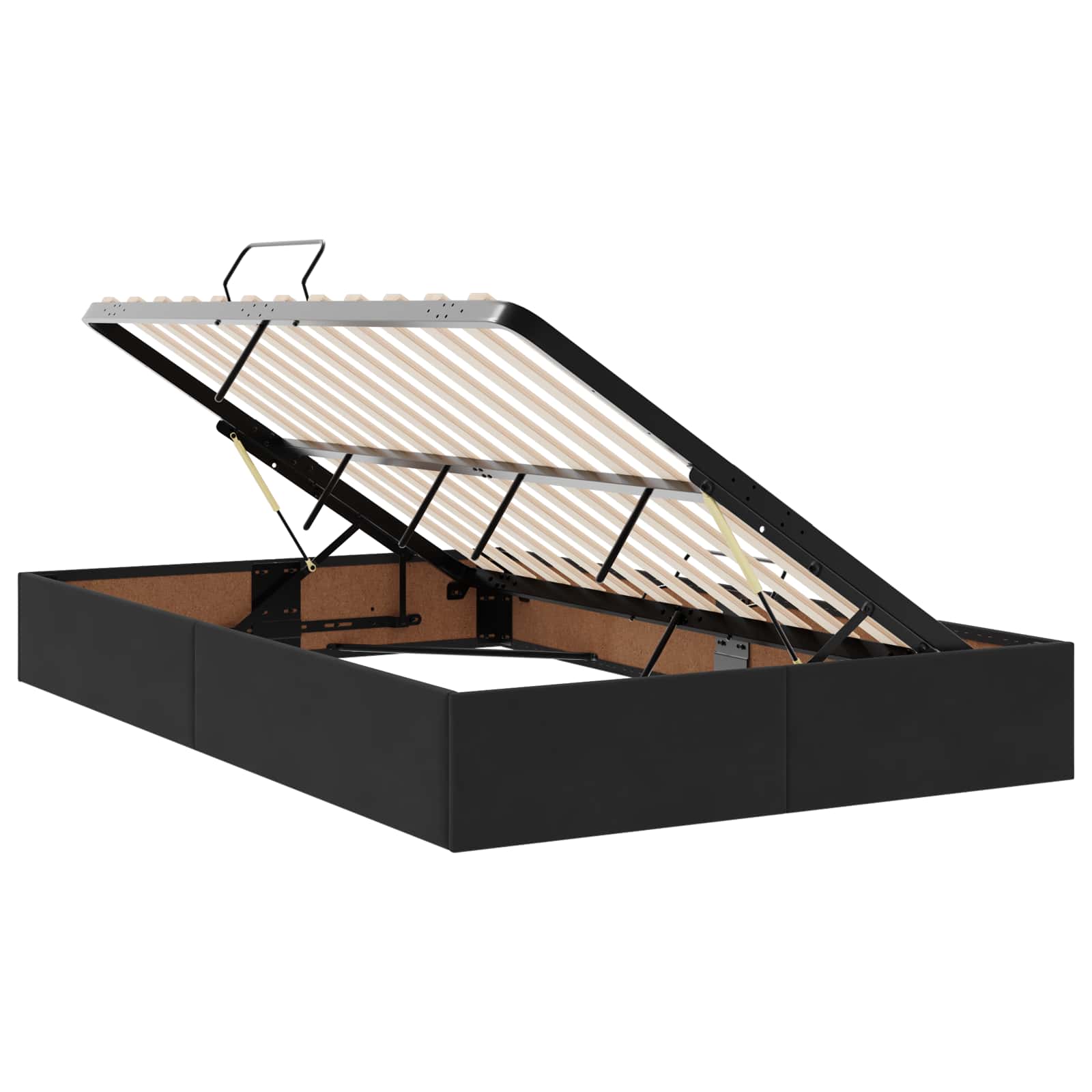 Ottoman Bettgestell mit Speicher Schwarz 120 x 190 cm Samt