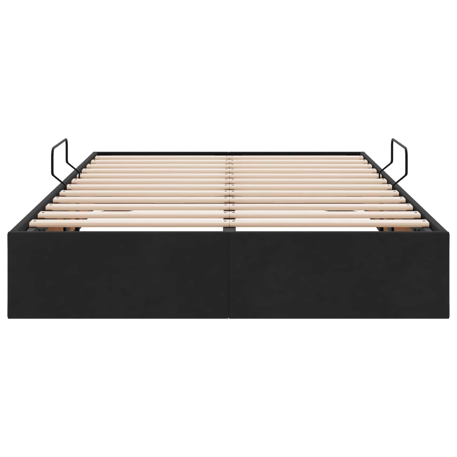 Ottoman Bettgestell mit Speicher Schwarz 120 x 190 cm Samt