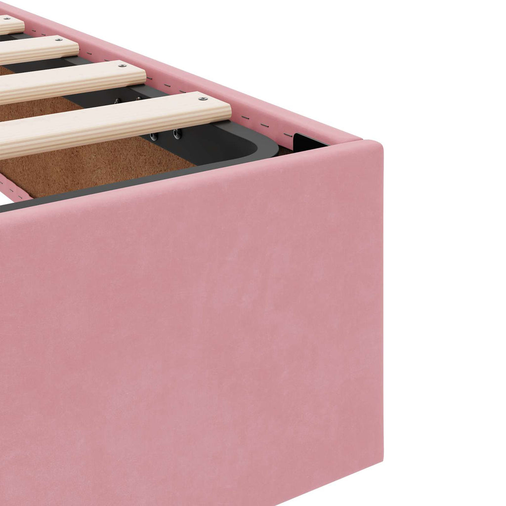 Ottoman Bettgestell mit Speicher Rosa 120 x 200 cm Samt