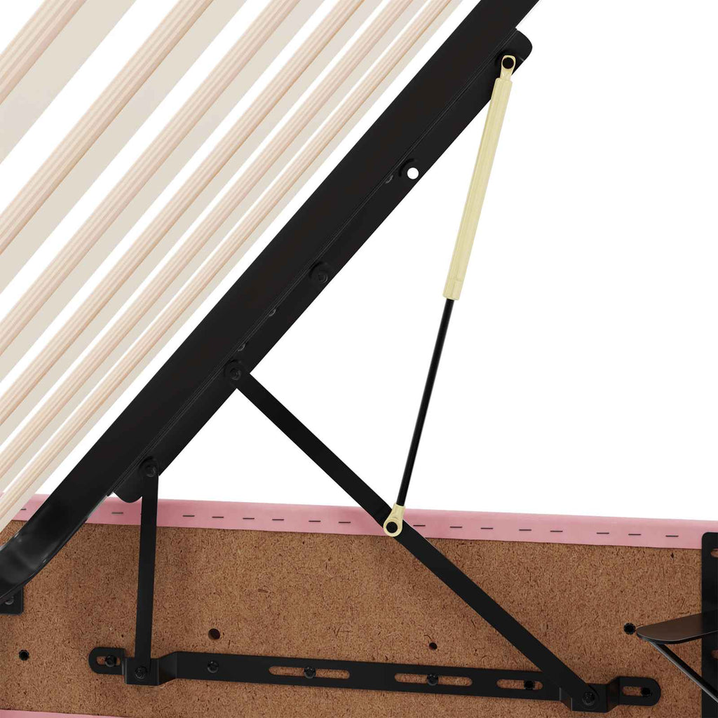Ottoman Bettgestell mit Speicher Rosa 120 x 200 cm Samt