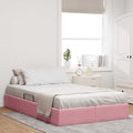 Ottoman Bettgestell mit Speicher Rosa 120 x 200 cm Samt