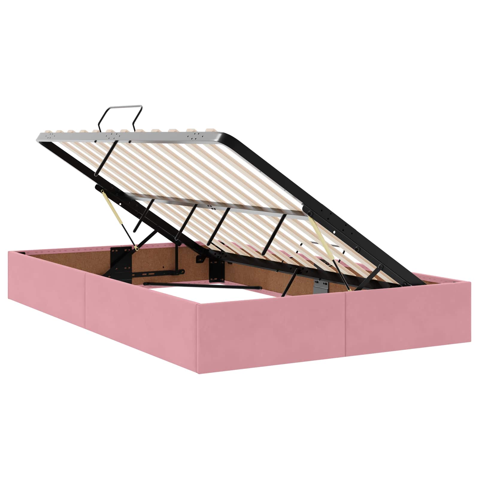 Ottoman Bettgestell mit Speicher Rosa 120 x 200 cm Samt