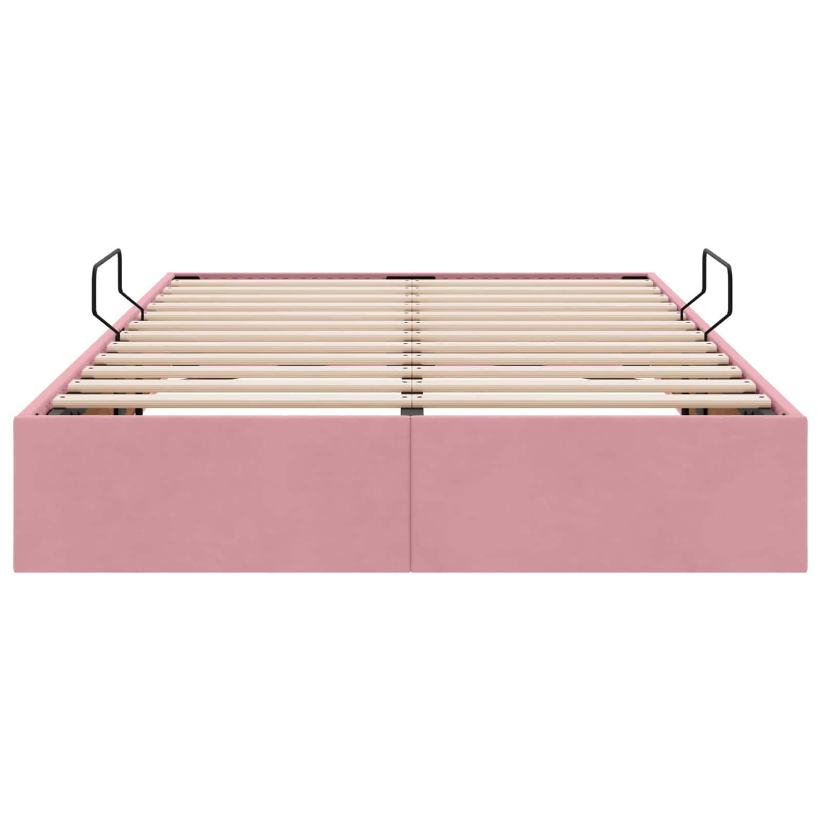 Ottoman Bettgestell mit Speicher Rosa 120 x 200 cm Samt