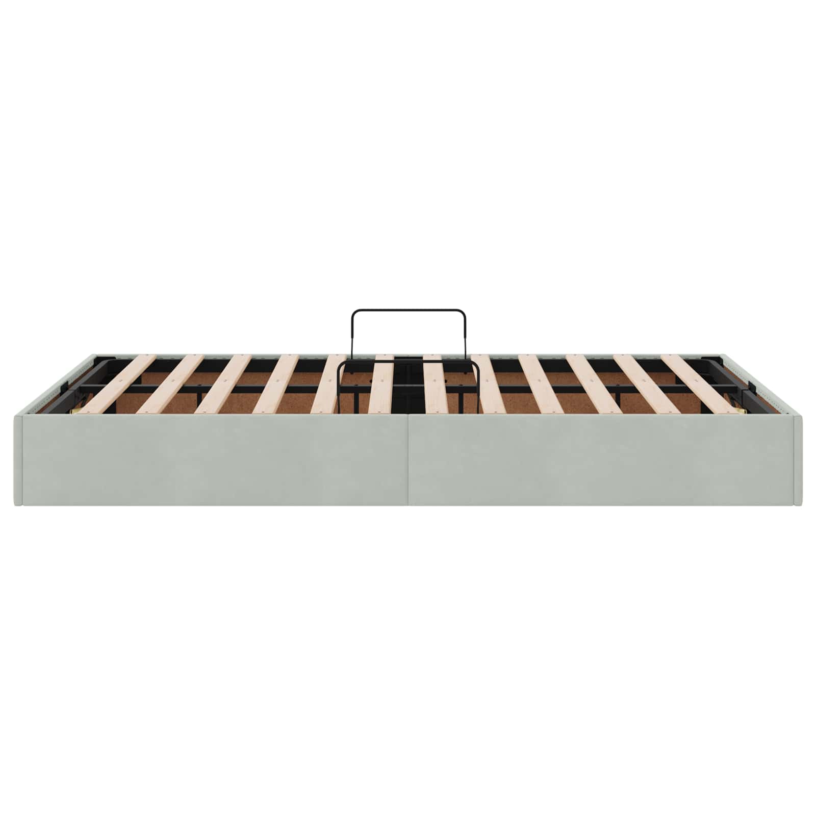 Ottoman Bettgestell mit Speicher Hellgrau 120 x 200 cm Samt