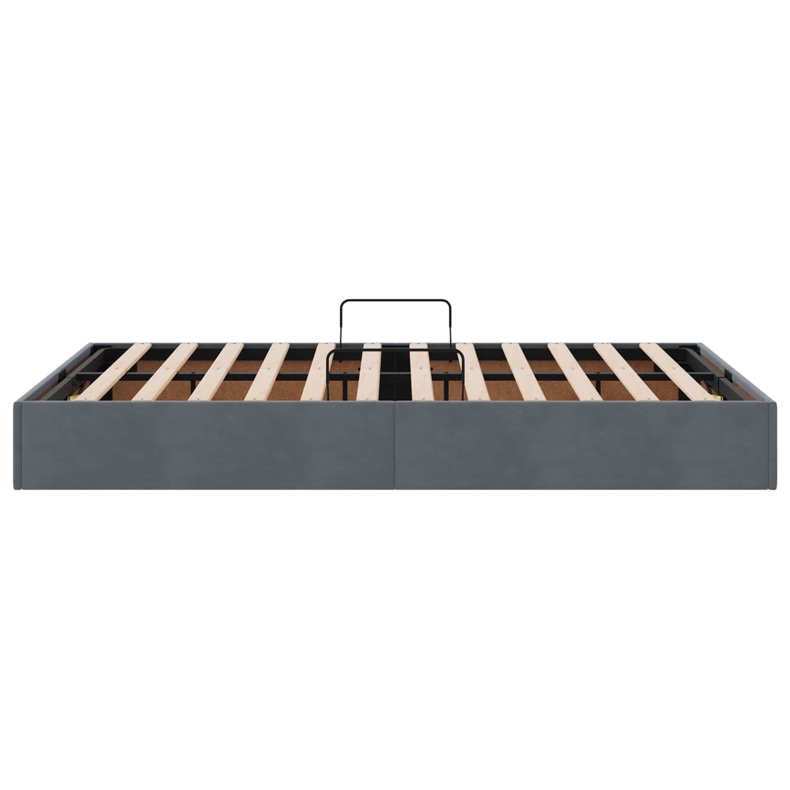 Ottoman Bettgestell mit Speicher Dunkelgrau 120 x 200 cm Samt