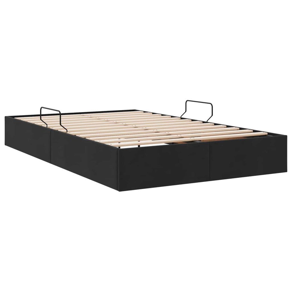 Ottoman Bettgestell mit Speicher Schwarz 120 x 200 cm Samt