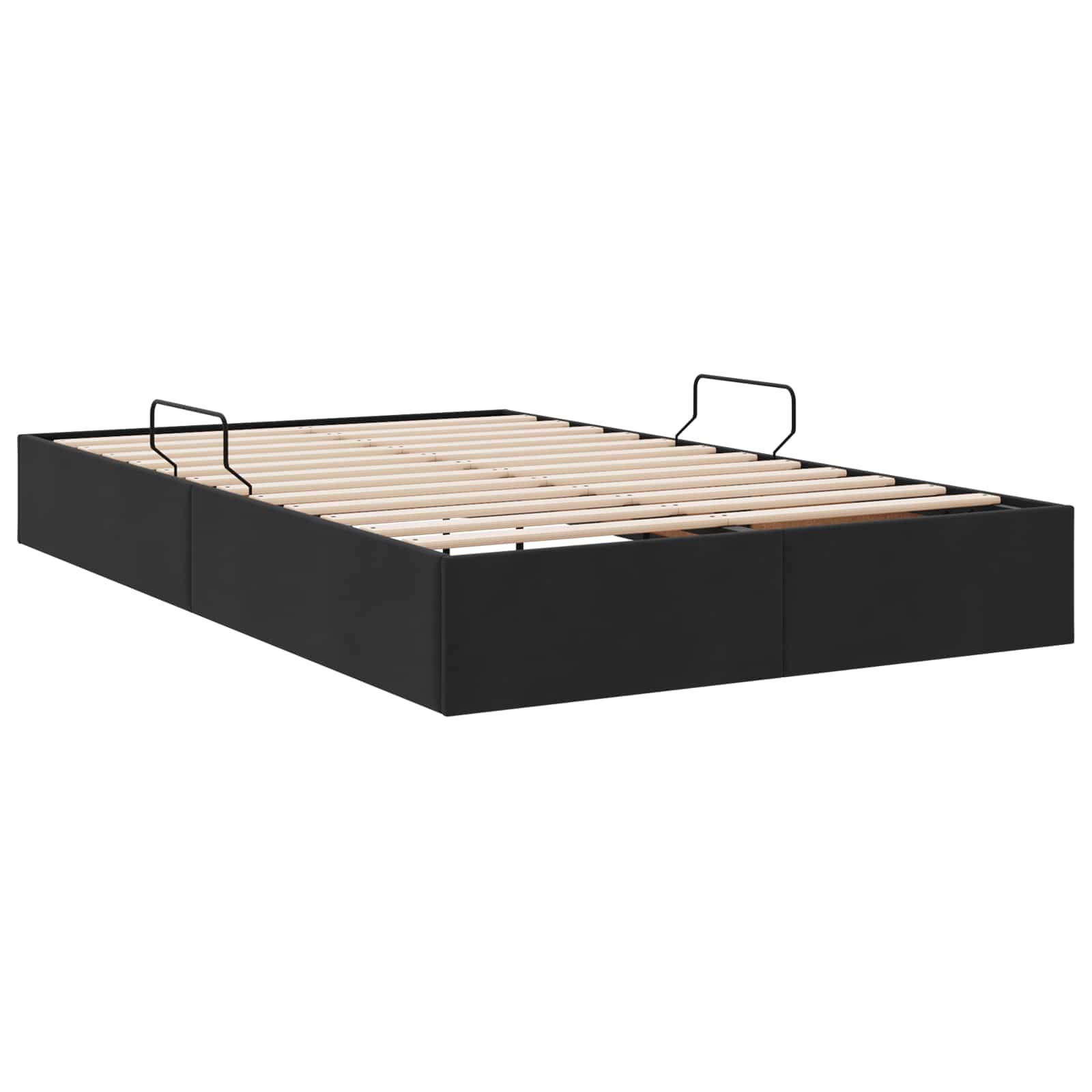 Ottoman Bettgestell mit Speicher Schwarz 120 x 200 cm Samt