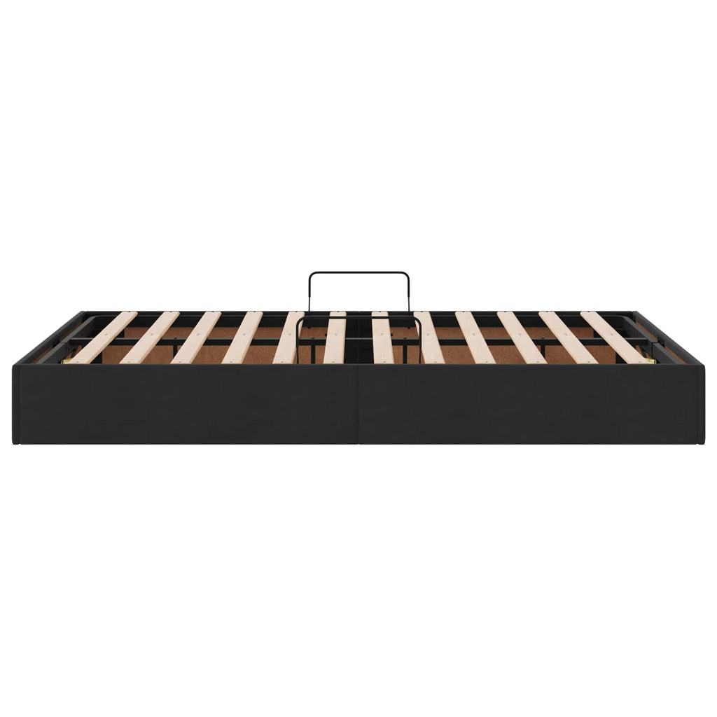Ottoman Bettgestell mit Speicher Schwarz 120 x 200 cm Samt