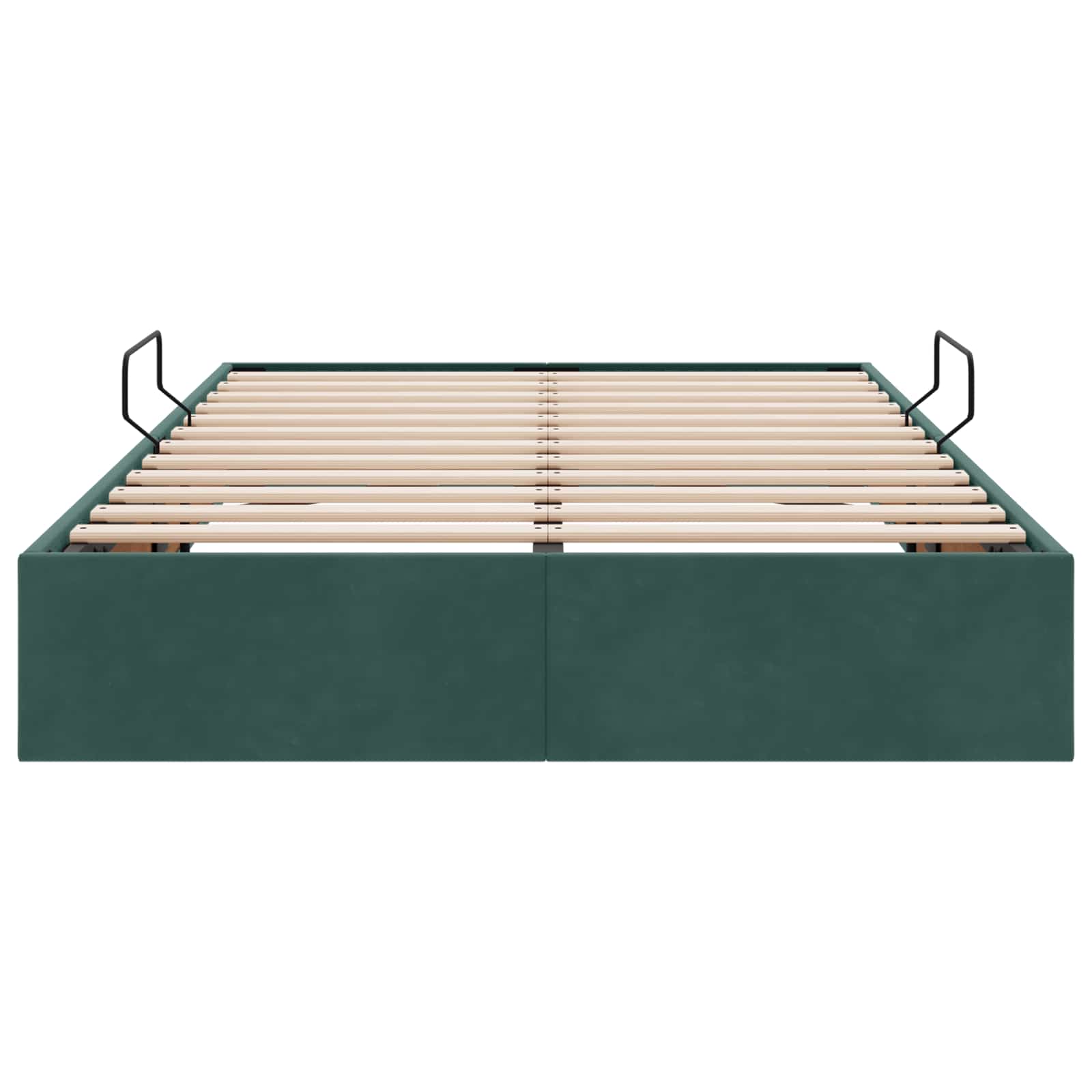 Ottoman Bettgestell mit Speicher Dunkelgrün 120 x 200 cm Samt
