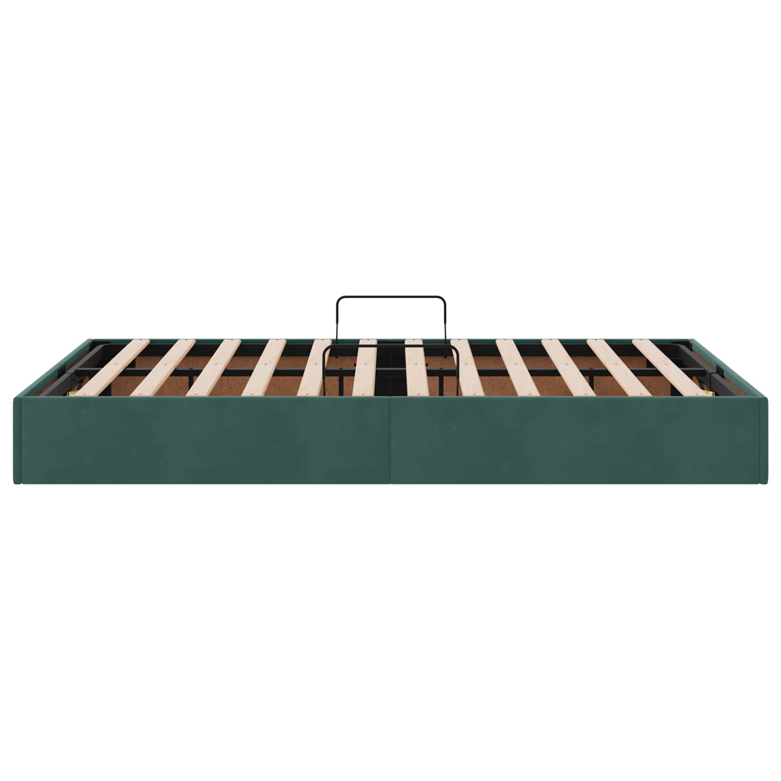 Ottoman Bettgestell mit Speicher Dunkelgrün 120 x 200 cm Samt