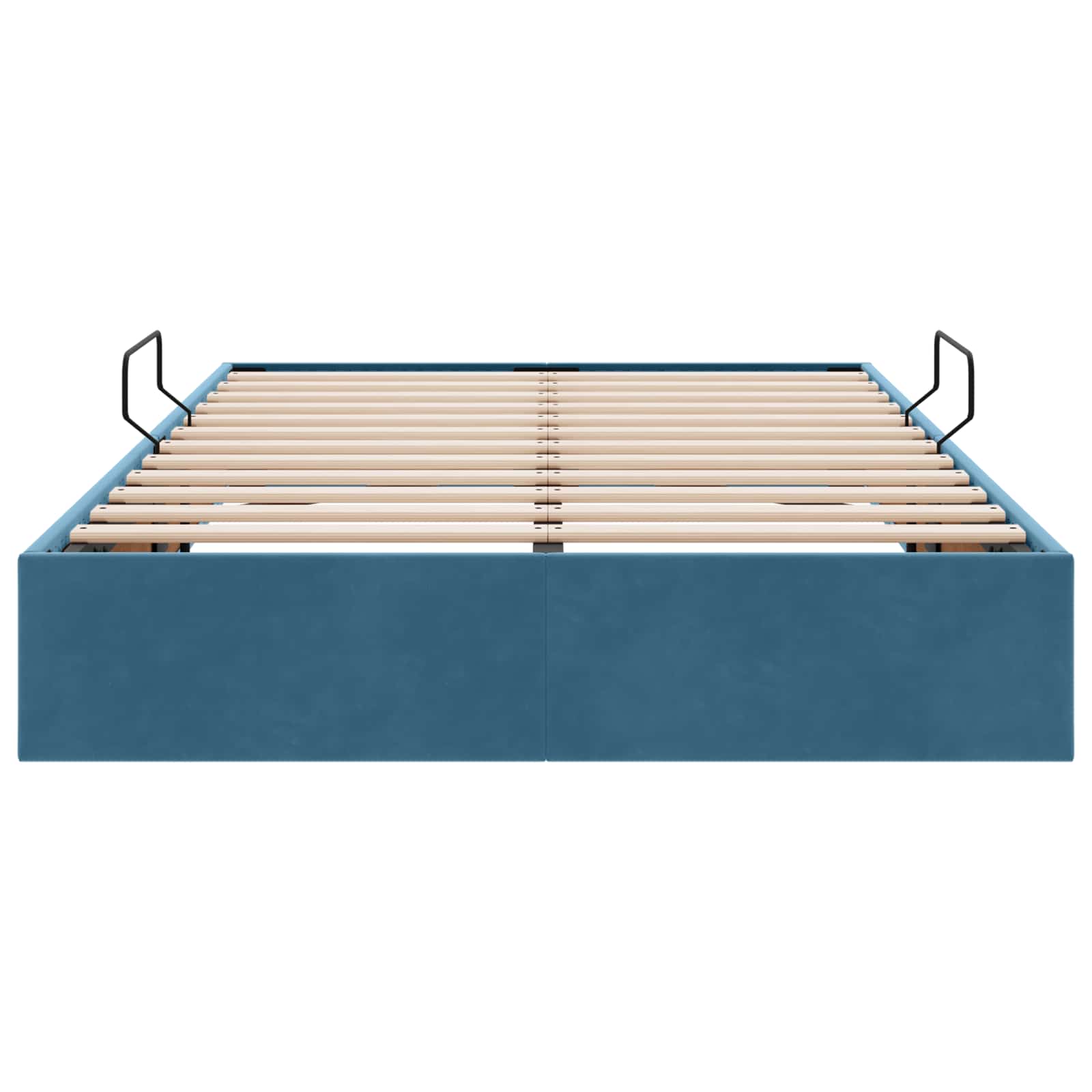Ottoman Bettgestell mit Speicher Dunkelblau 120 x 200 cm Samt
