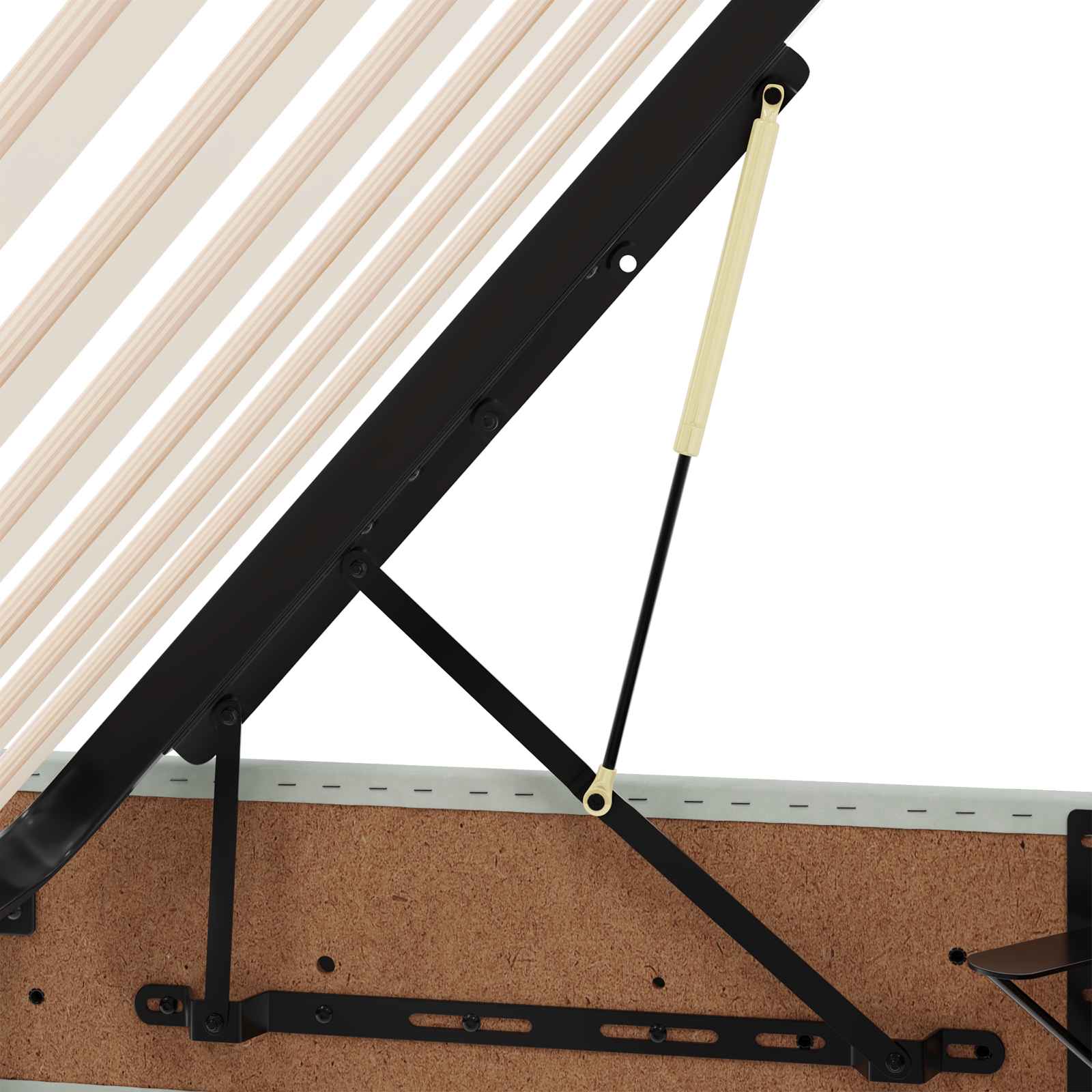 Ottoman Bettgestell mit Speicher Hellgrau 140 x 190 cm Samt