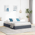 Ottoman Bettgestell mit Speicher Dunkelgrau 140 x 190 cm Samt
