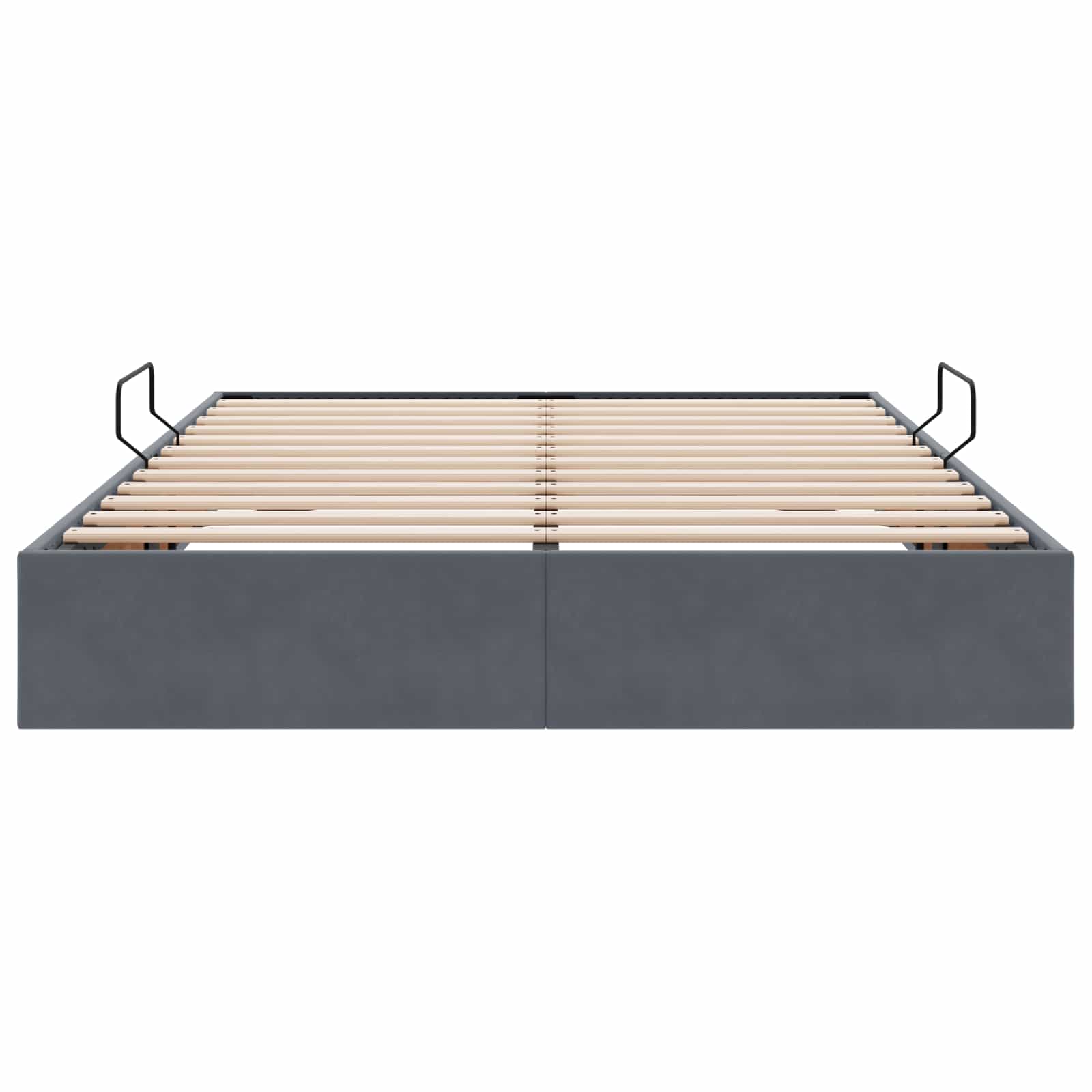 Ottoman Bettgestell mit Speicher Dunkelgrau 140 x 190 cm Samt
