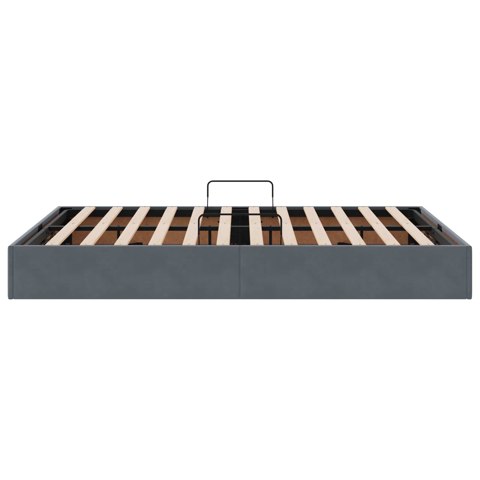 Ottoman Bettgestell mit Speicher Dunkelgrau 140 x 190 cm Samt