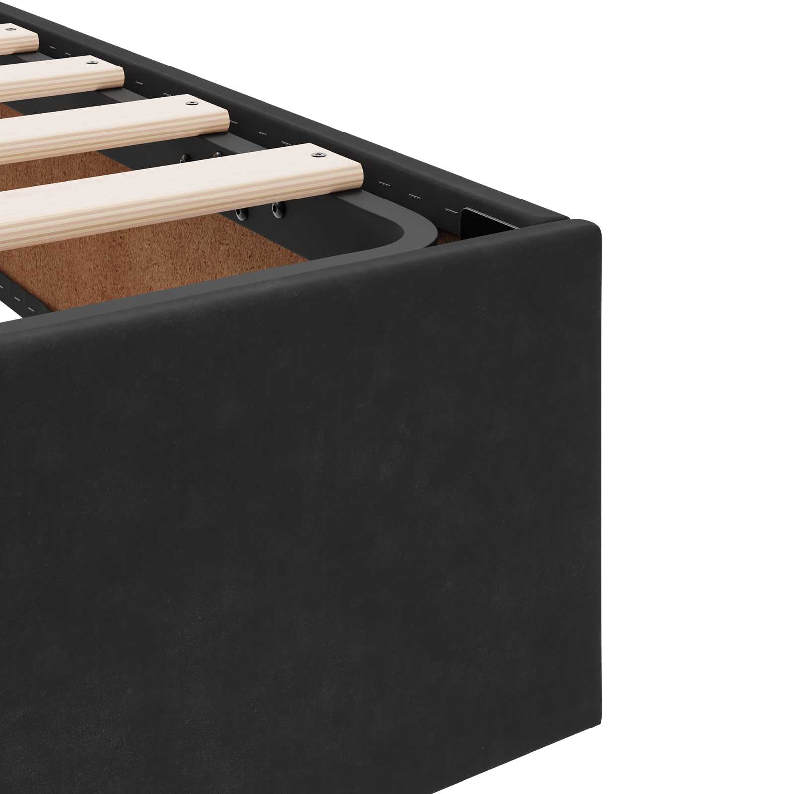 Ottoman Bettgestell mit Speicher Schwarz 140 x 190 cm Samt