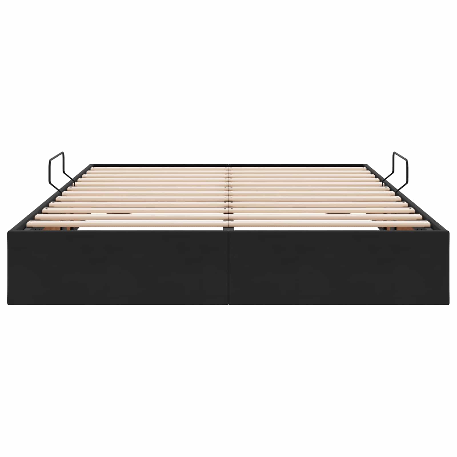 Ottoman Bettgestell mit Speicher Schwarz 140 x 190 cm Samt