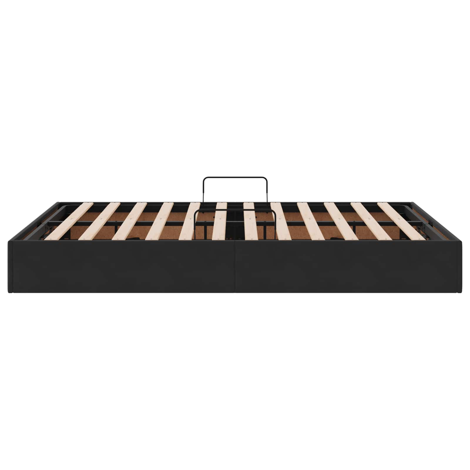 Ottoman Bettgestell mit Speicher Schwarz 140 x 190 cm Samt