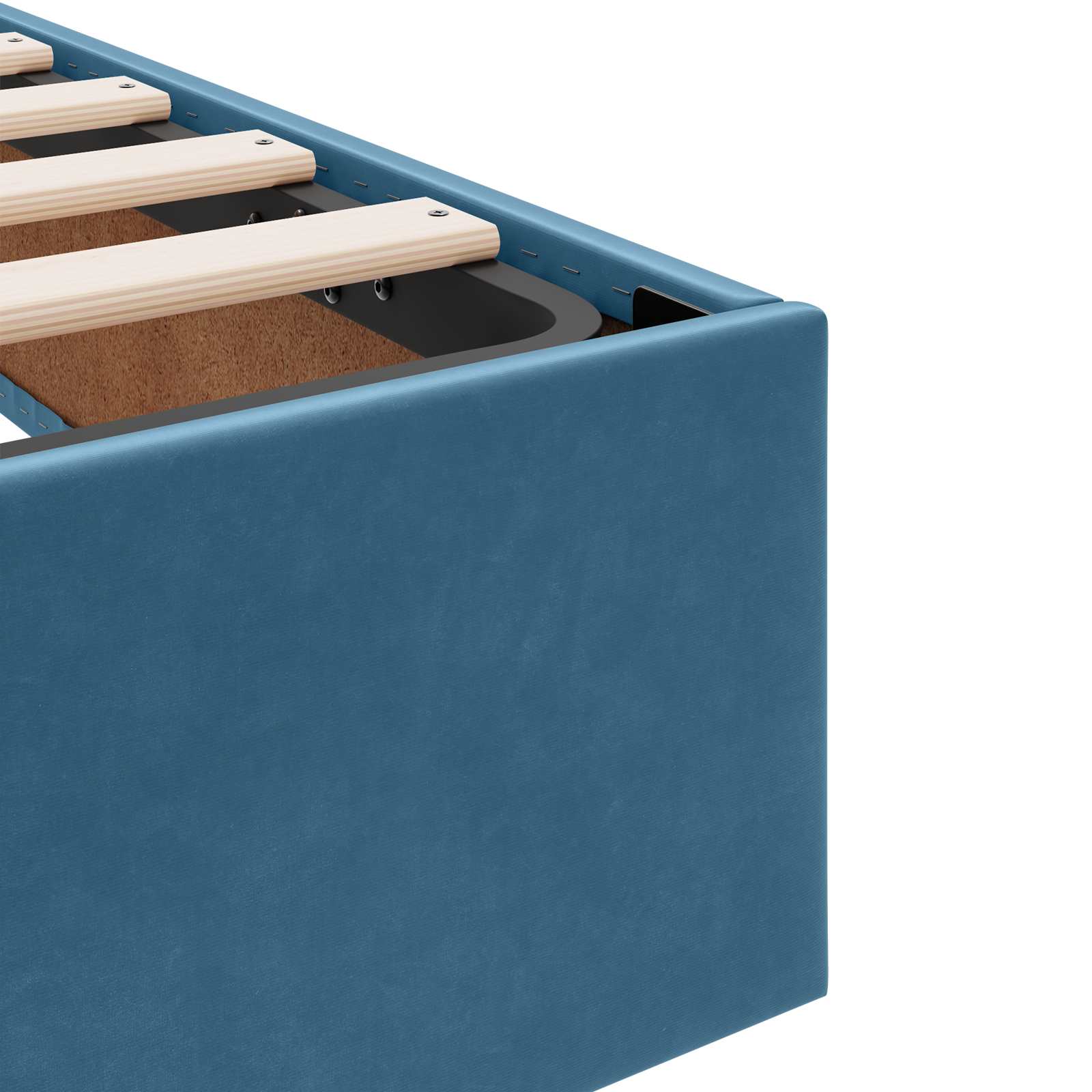 Ottoman Bettgestell mit Speicher Dunkelblau 140 x 190 cm Samt