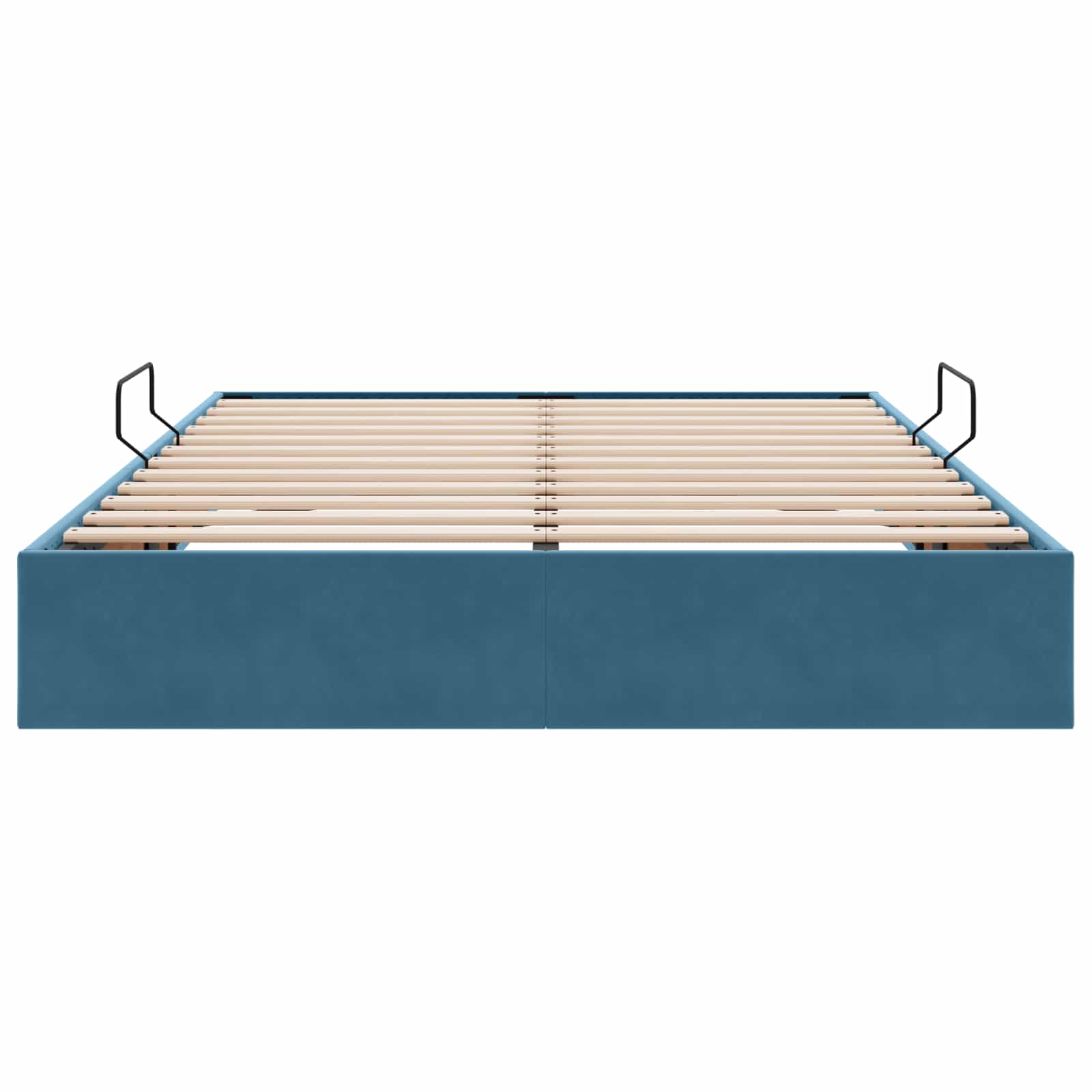 Ottoman Bettgestell mit Speicher Dunkelblau 140 x 190 cm Samt
