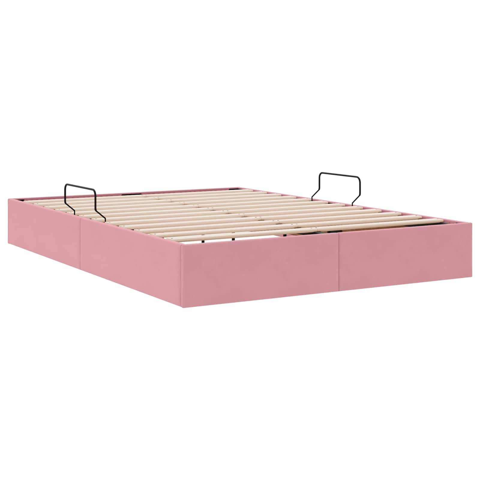 Ottoman Bettgestell mit Speicher Rosa 140 x 190 cm Samt