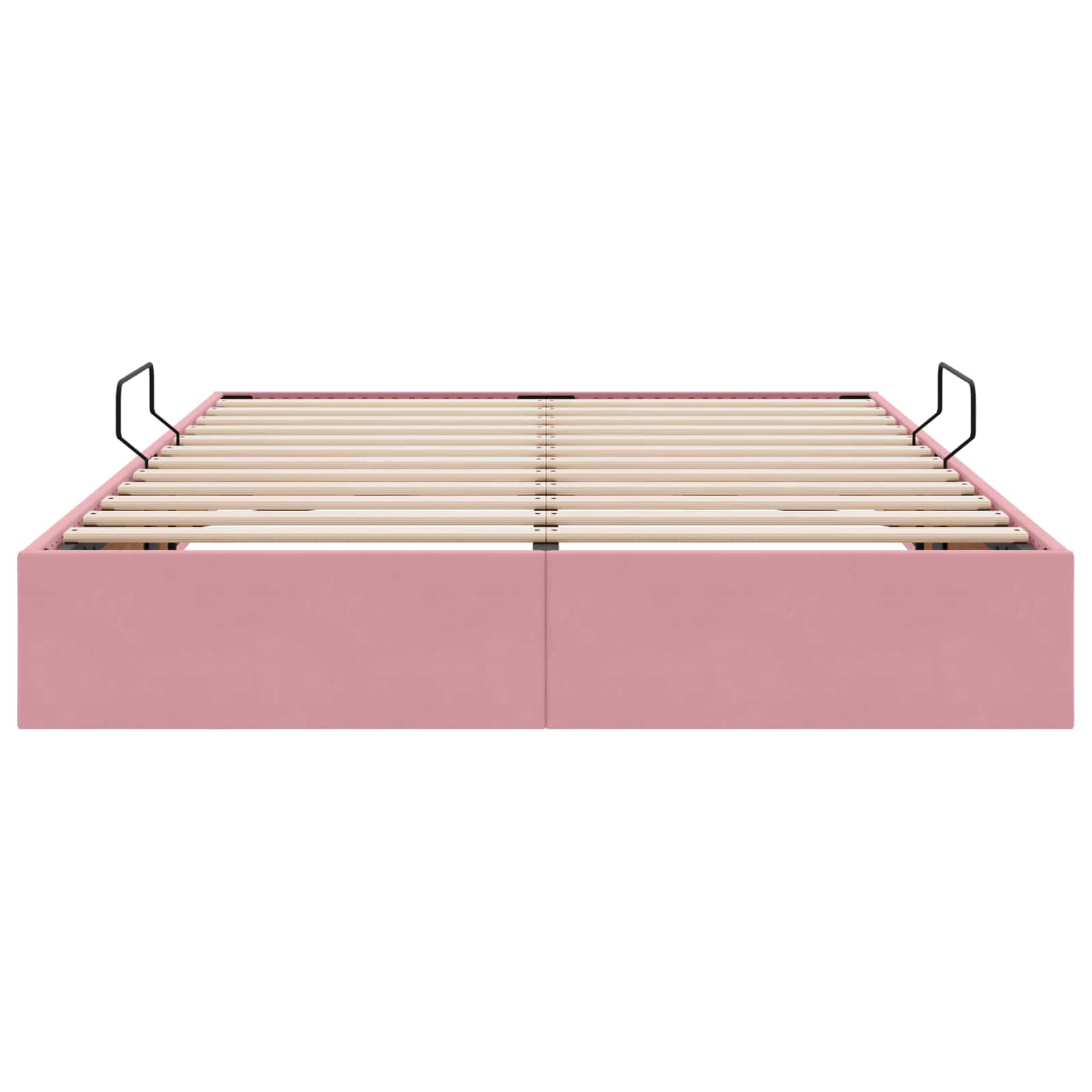 Ottoman Bettgestell mit Speicher Rosa 140 x 190 cm Samt