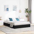 Ottoman Bettgestell mit Speicher Schwarz 140 x 200 cm Samt