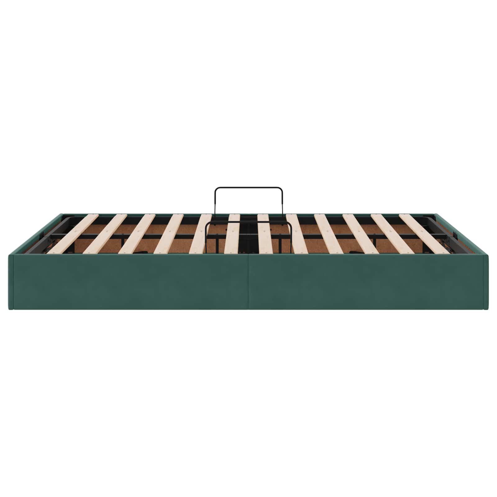 Ottoman Bettgestell mit Speicher Dunkelgrün 140 x 200 cm Samt