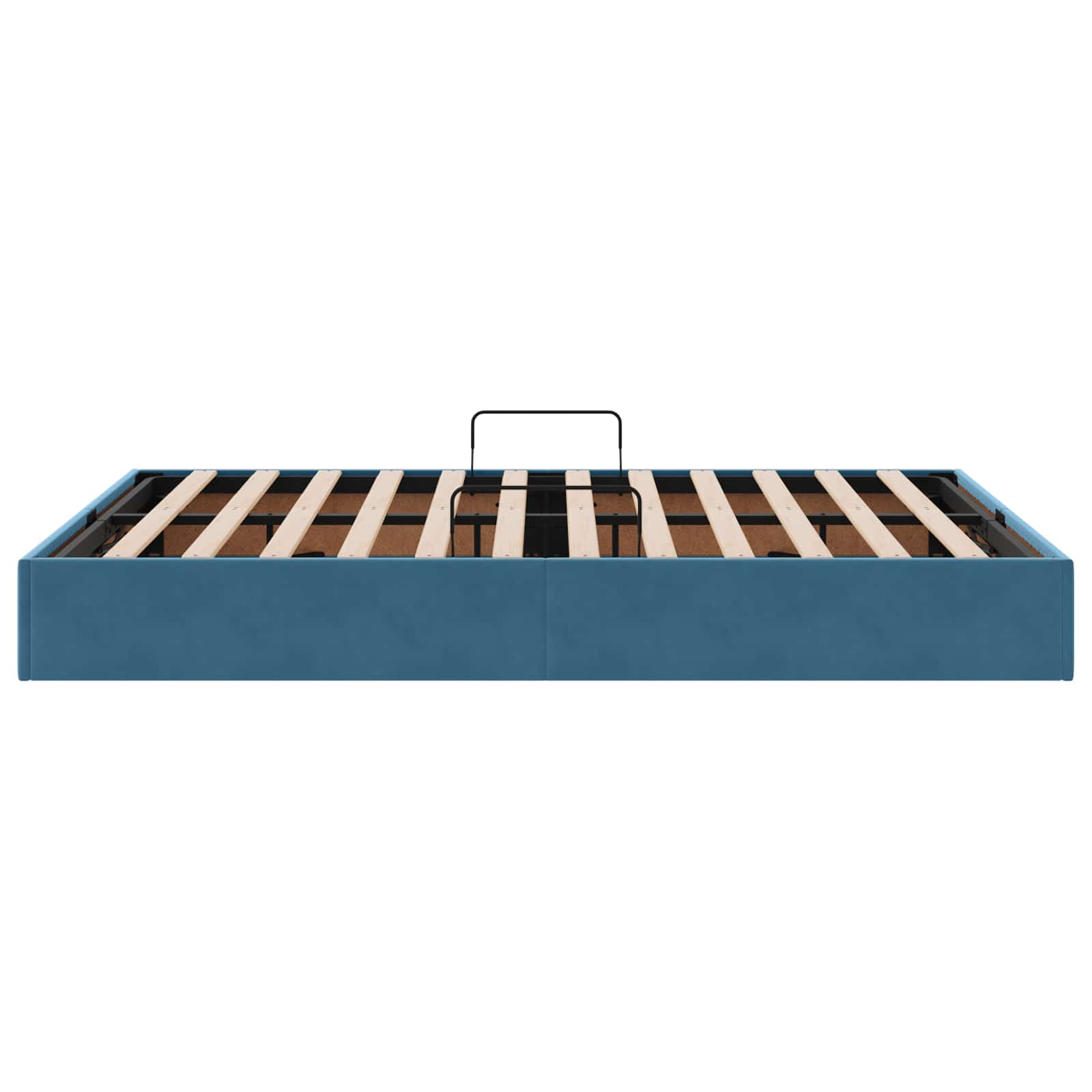 Ottoman Bettgestell mit Speicher Dunkelblau 140 x 200 cm Samt