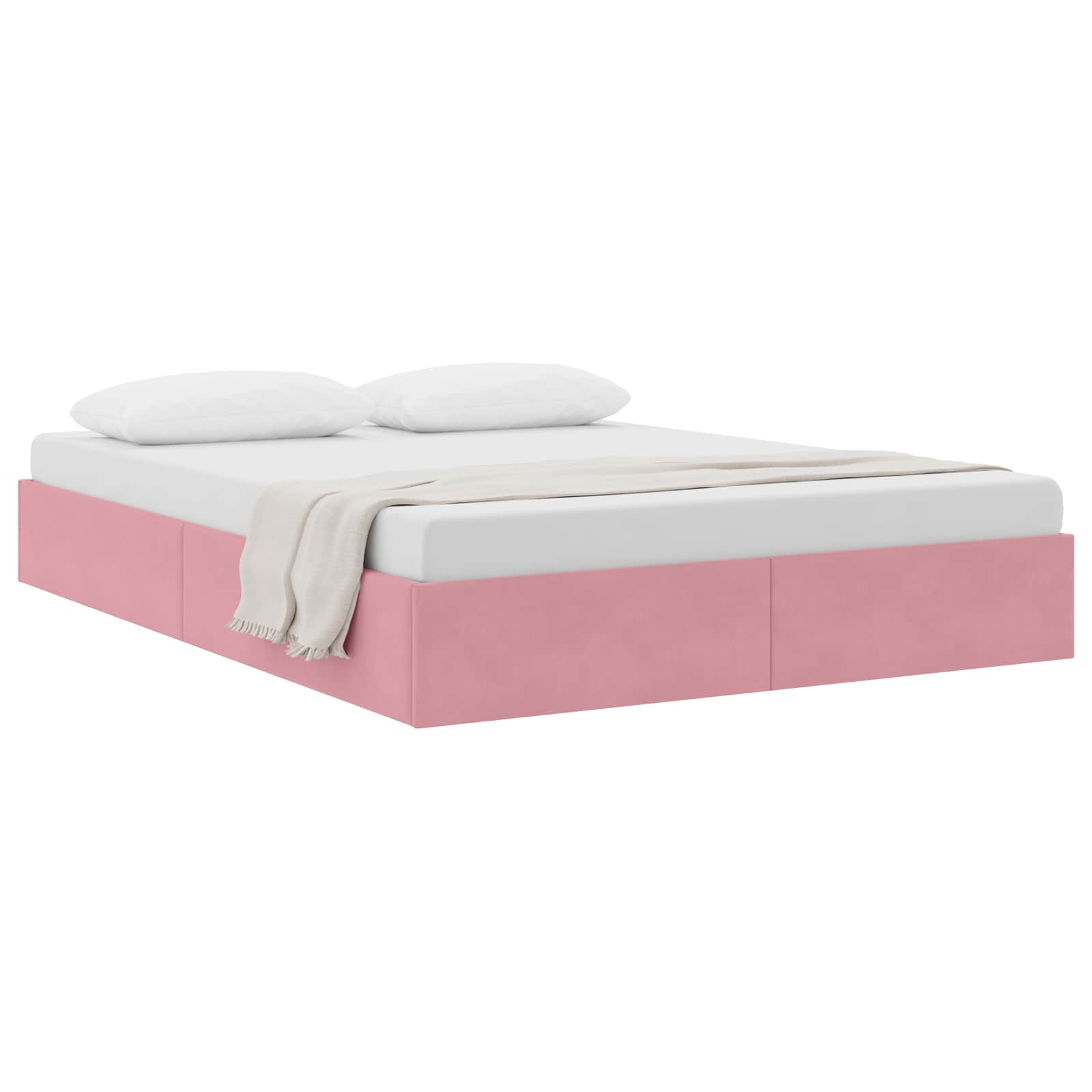 Ottoman Bettgestell mit Speicher Rosa 140 x 200 cm Samt