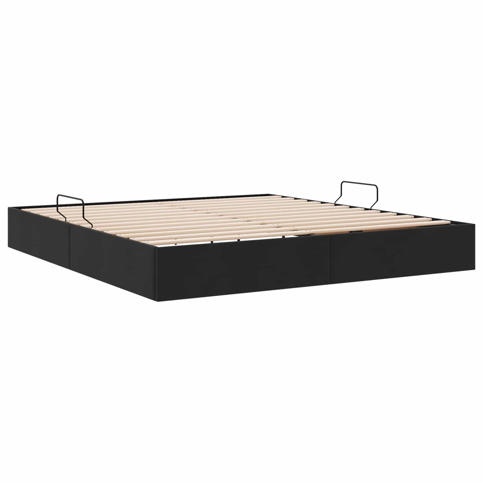 Ottoman Bettgestell mit Speicher Schwarz 160 x 200 cm Samt