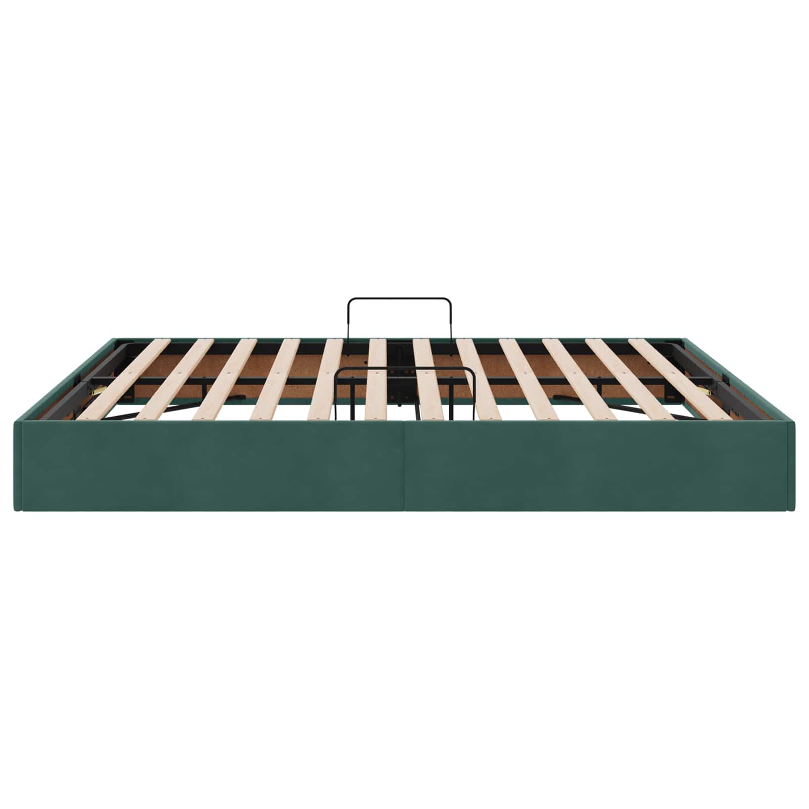 Ottoman Bettgestell mit Speicher Dunkelgrün 160 x 200 cm Samt