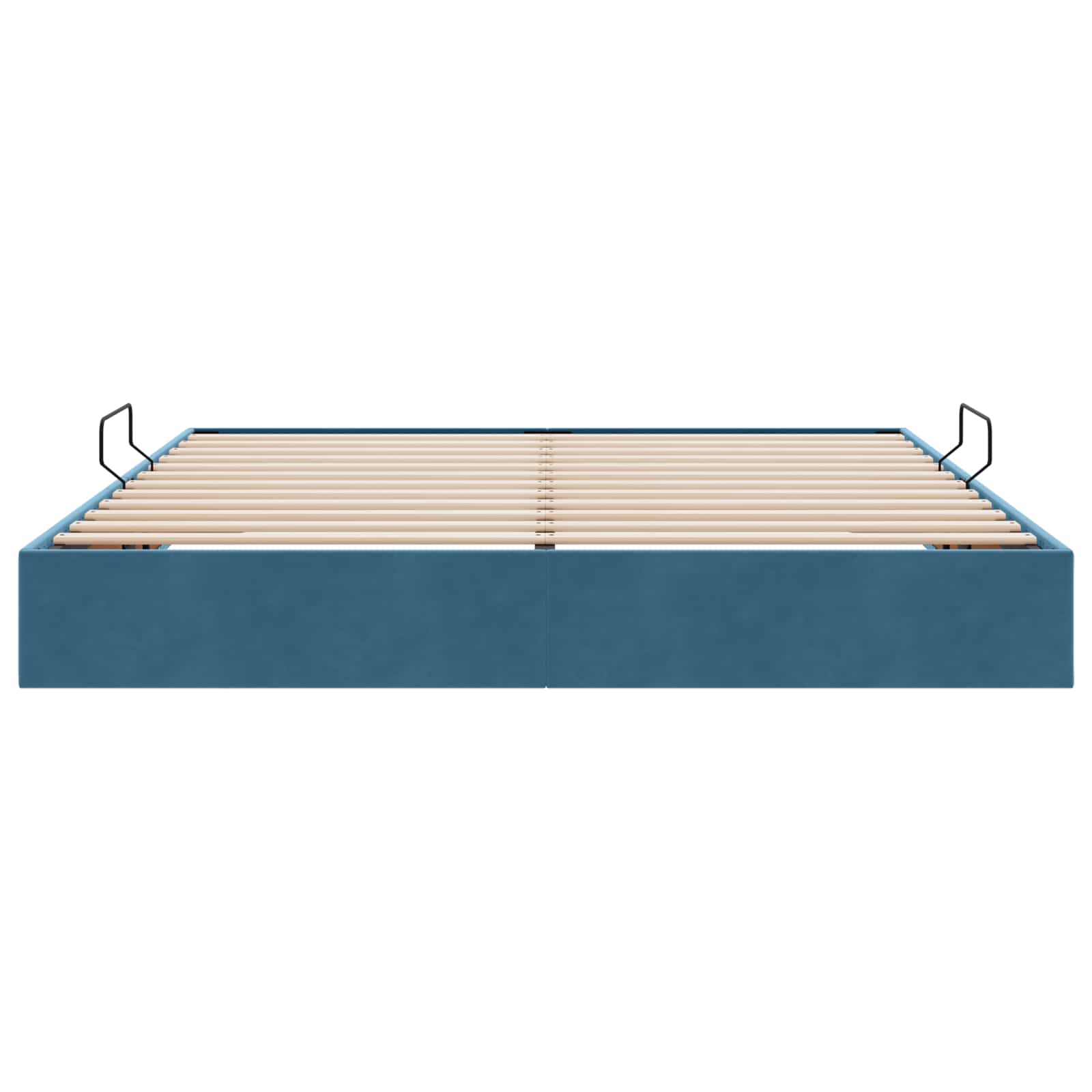 Ottoman Bettgestell mit Speicher Dunkelblau 160 x 200 cm Samt