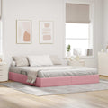 Ottoman Bettgestell mit Speicher Rosa 160 x 200 cm Samt
