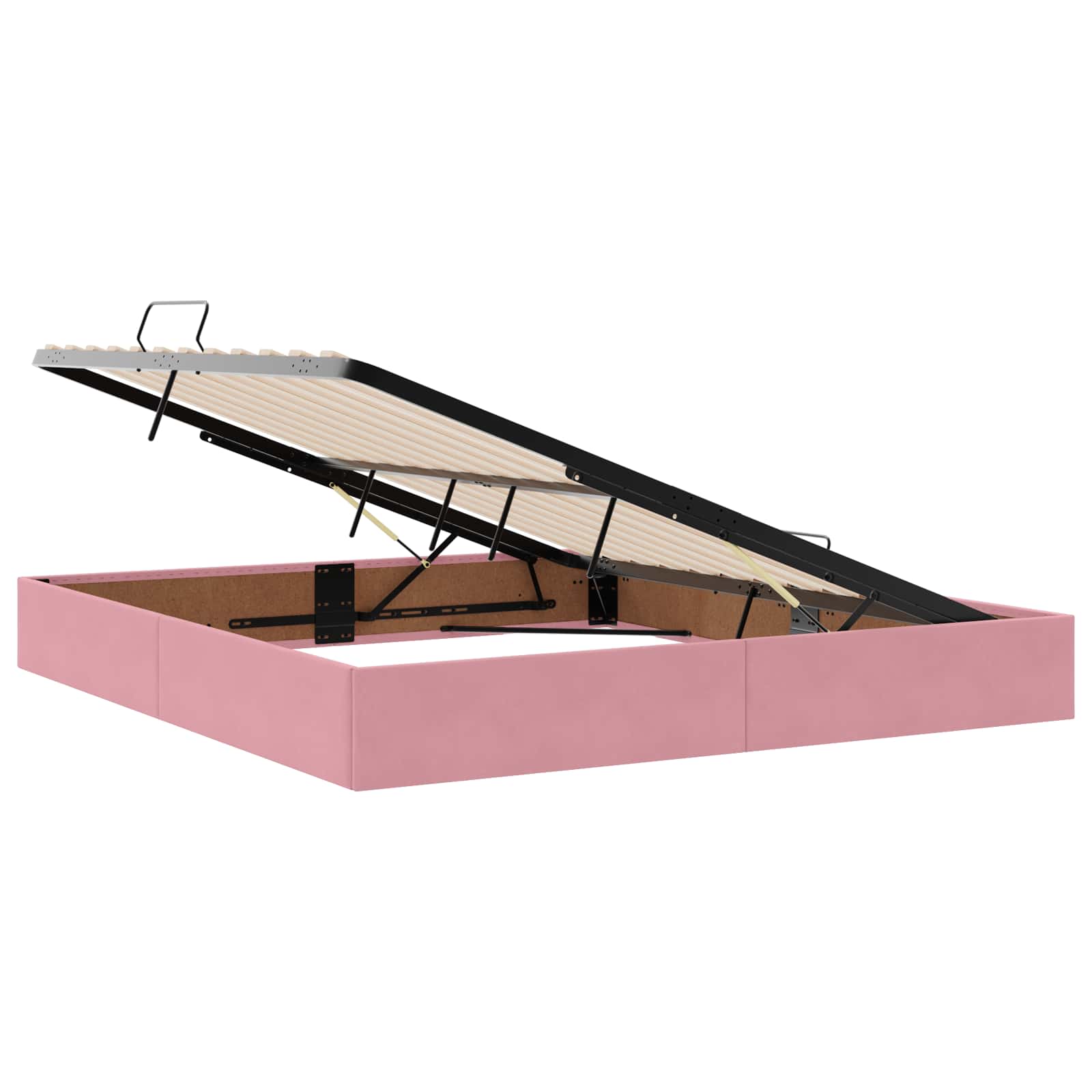 Ottoman Bettgestell mit Speicher Rosa 160 x 200 cm Samt