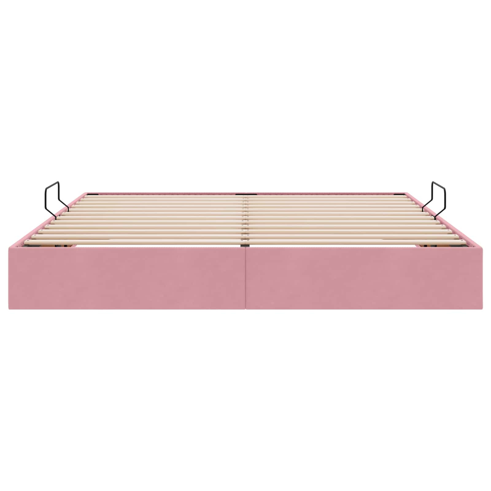 Ottoman Bettgestell mit Speicher Rosa 160 x 200 cm Samt