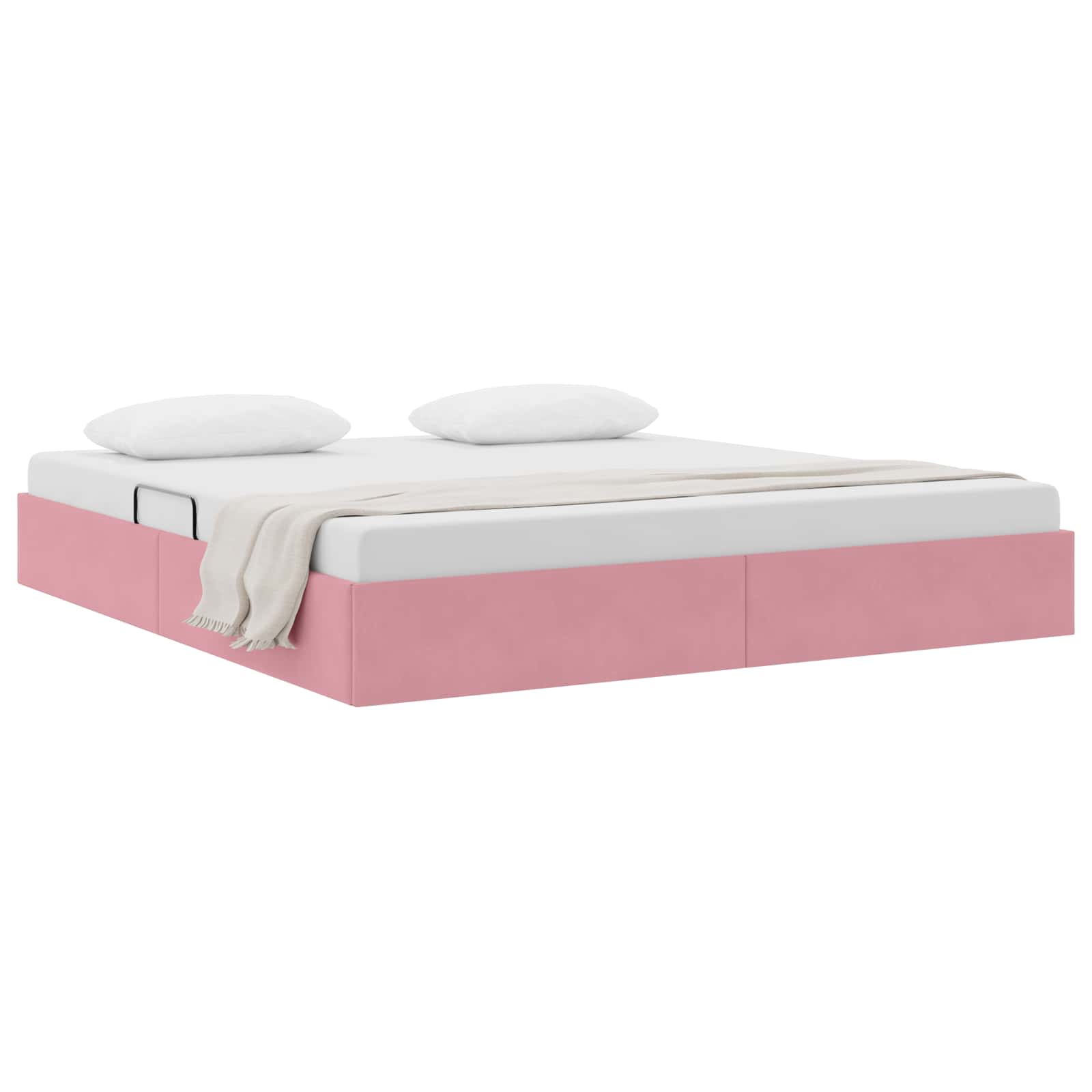 Ottoman Bettgestell mit Speicher Rosa 160 x 200 cm Samt