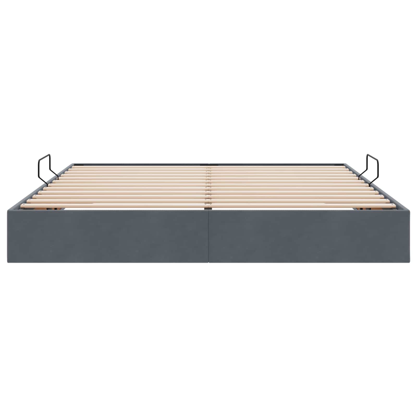 Ottoman Bettgestell mit Speicher Dunkelgrau 180 x 200 cm Samt