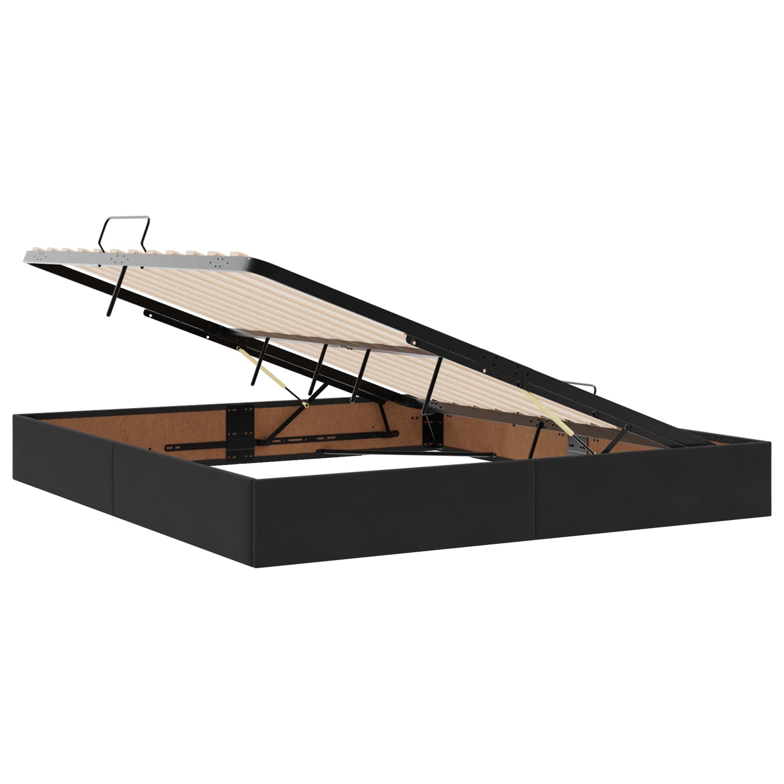 Ottoman Bettgestell mit Speicher Schwarz 180 x 200 cm Samt