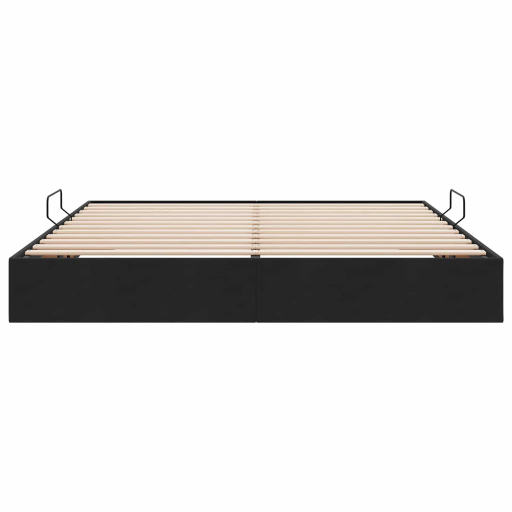 Ottoman Bettgestell mit Speicher Schwarz 180 x 200 cm Samt