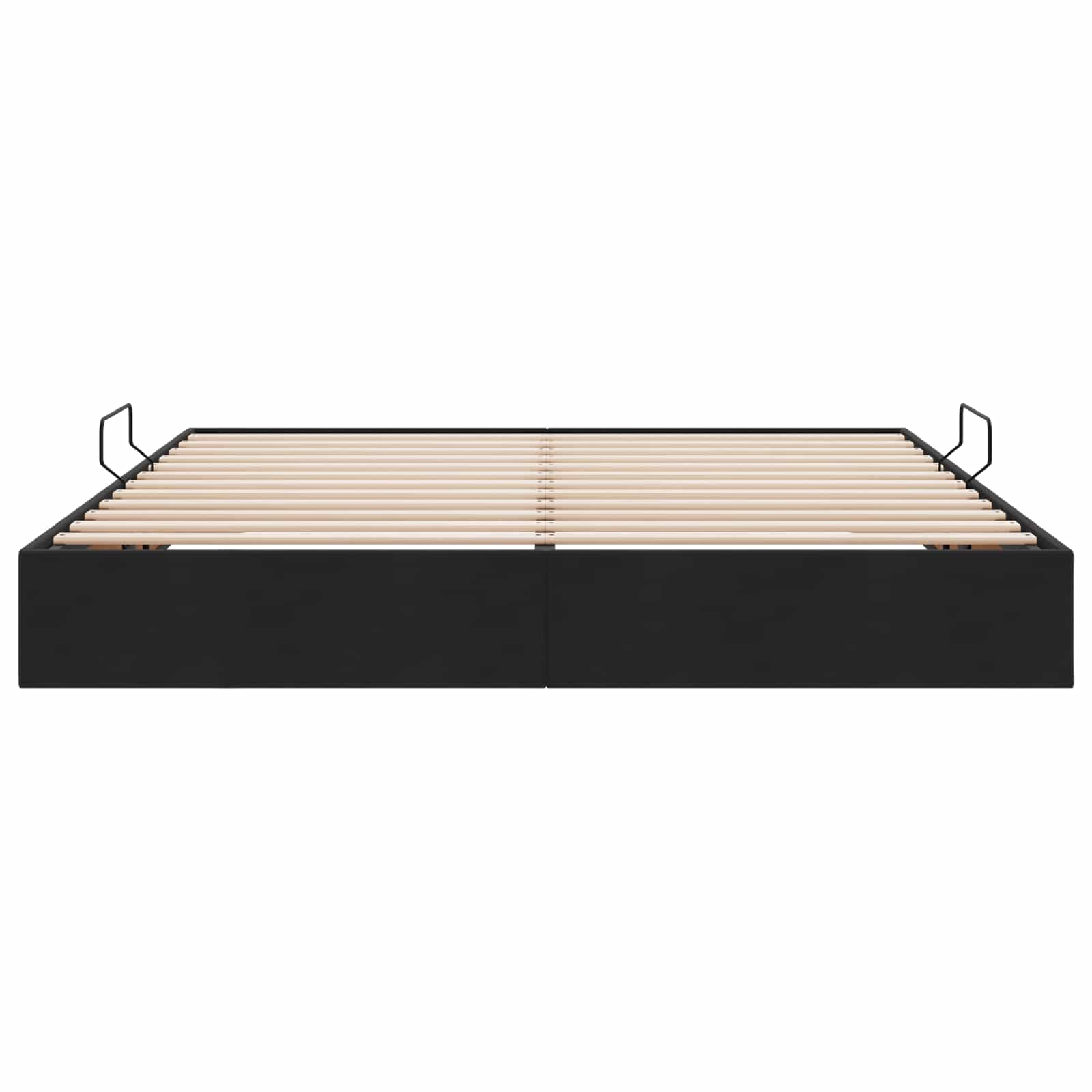 Ottoman Bettgestell mit Speicher Schwarz 180 x 200 cm Samt