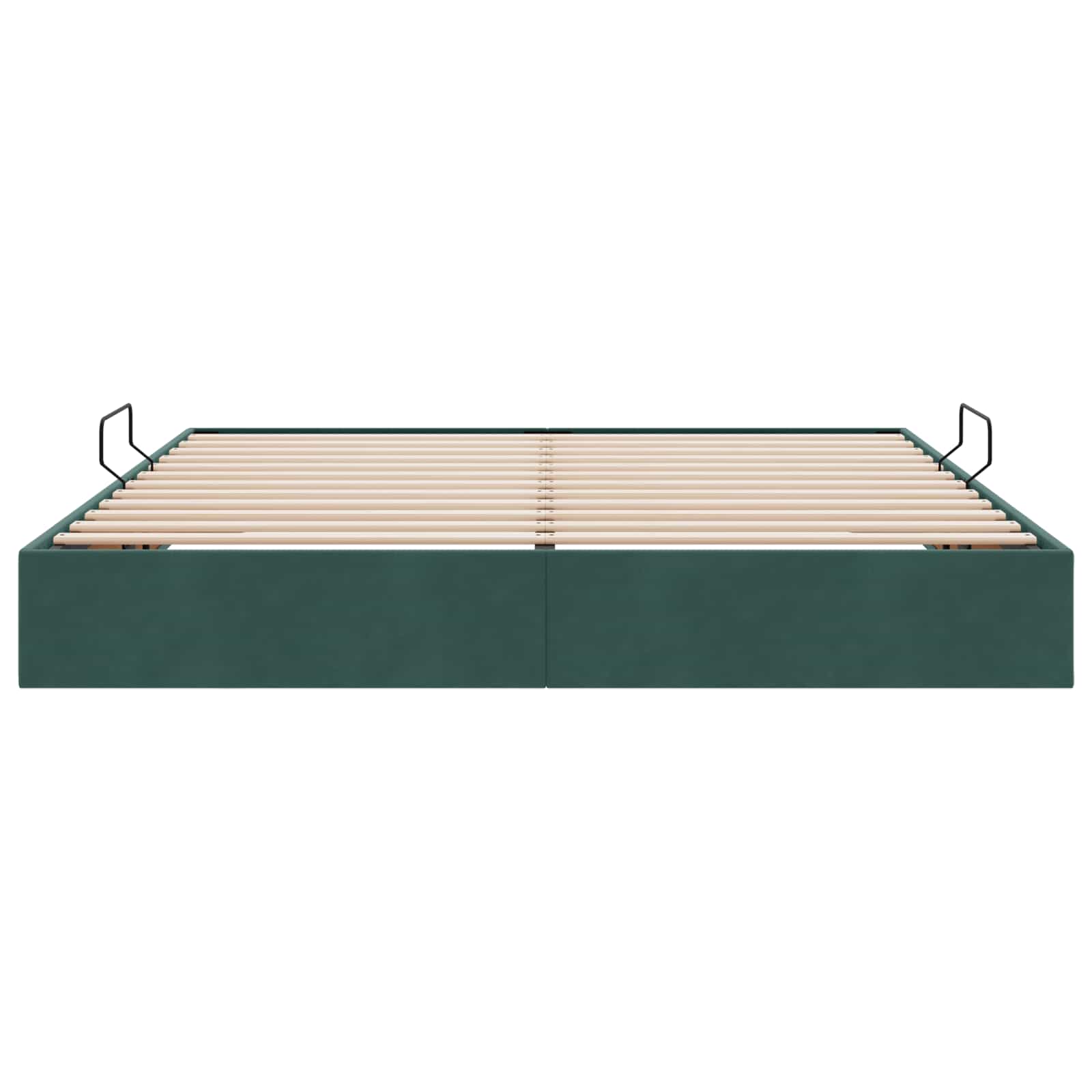 Ottoman Bettgestell mit Speicher Dunkelgrün 180 x 200 cm Samt